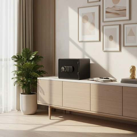 Eagle YESM-020K Fire-Resistant Safe – Black, Digital + Key Lock System