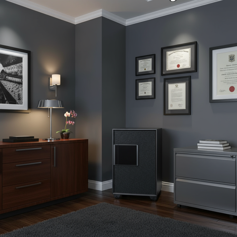 Eagle EGE-085 Fire-Resistant Safe – Black/Red, Digital, Key & Fingerprint Lock System