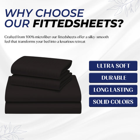 Premium Stripe Fitted Sheet Set 160x200cm UAE | INFINI HOMES Microfiber Bedding Dubai Abu Dhabi
