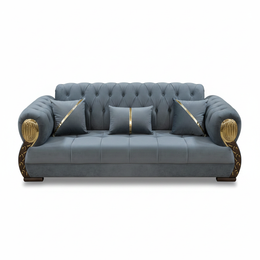 Grey Sofa Set 3+3 | Premium Living Room Sofa UAE – IH 03