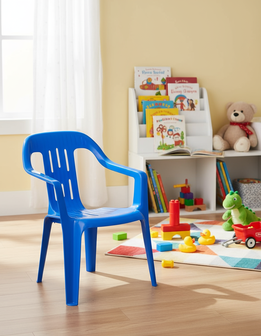 Premium blue junior armchair for kids in modern UAE setting - Stylish children's furniture Dubai Abu Dhabi Sharjah