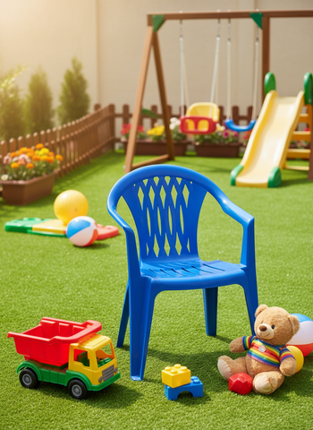Blue Kids Plastic Chair - Junior Diamond Armchair Dubai UAE