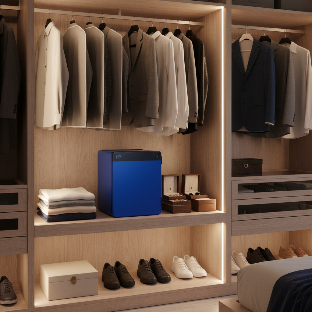 METACEL Fire Resistant Safe MC-040C1 Navy - Digital Lock & Fingerprint Sensor | UAE Delivery