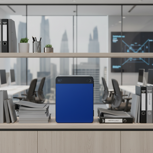 METACEL Fire Resistant Safe MC-040C1 Navy - Digital Lock & Fingerprint Sensor | UAE Delivery