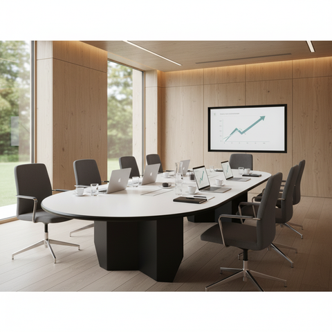 Meeting Table Grey 200x100cm | Premium Conference Table UAE
