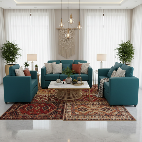 Green Fabric Sofa Set 3+2+1 | IH CS1016 | INFINI HOMES UAE