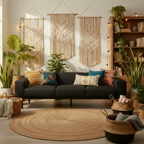 VOLL Three Seater Leatherette Sofa Black | Premium Furniture Dubai Abu Dhabi UAE