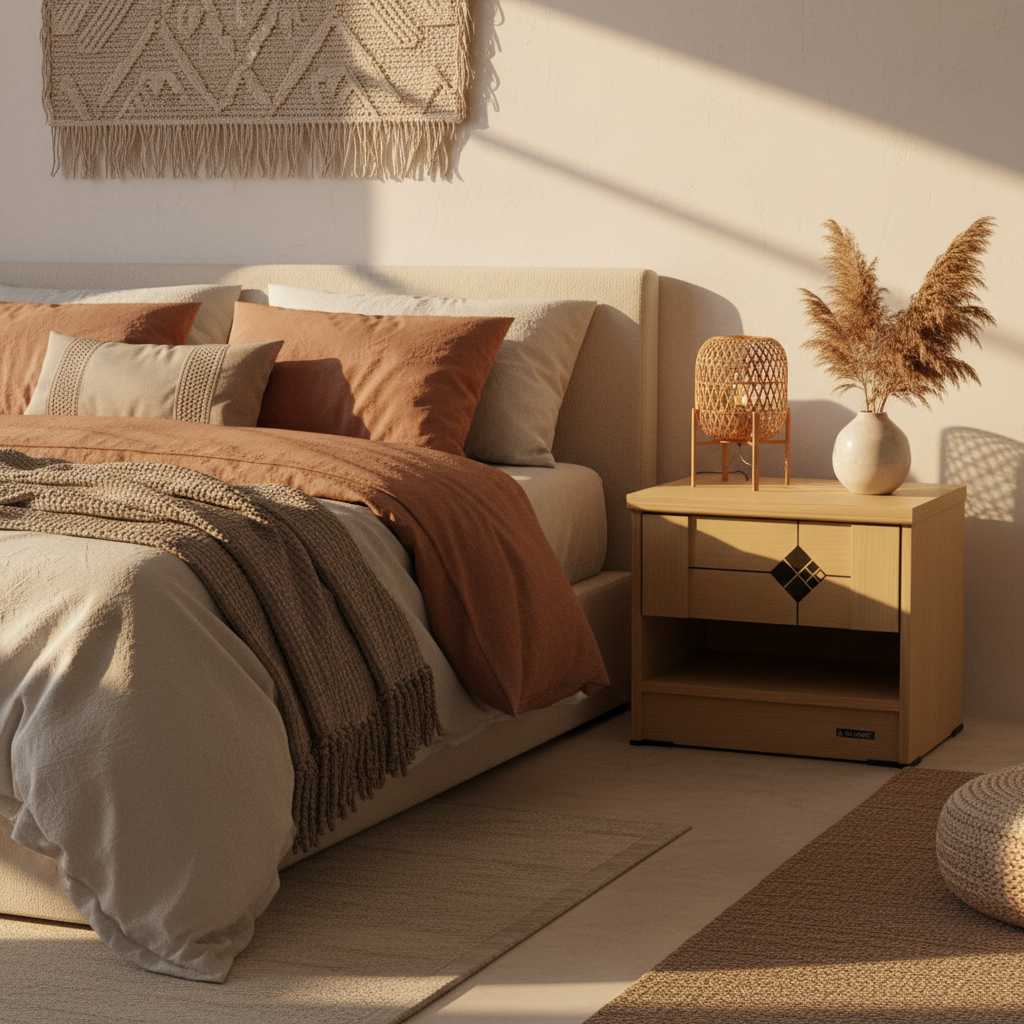 Beech Night Stand | Bedside Table for Bedroom – Infini Homes UAE
