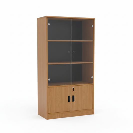 Book Cabinet with Wooden & Glass Doors | IH-BE841 | INFINI HOMES UAE