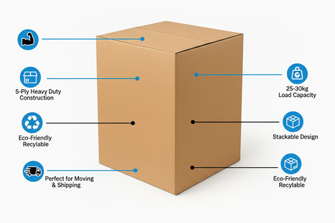 Cardboard Box 45x45x70cm UAE | Heavy Duty 5-Ply Shipping Carton Dubai Abu Dhabi