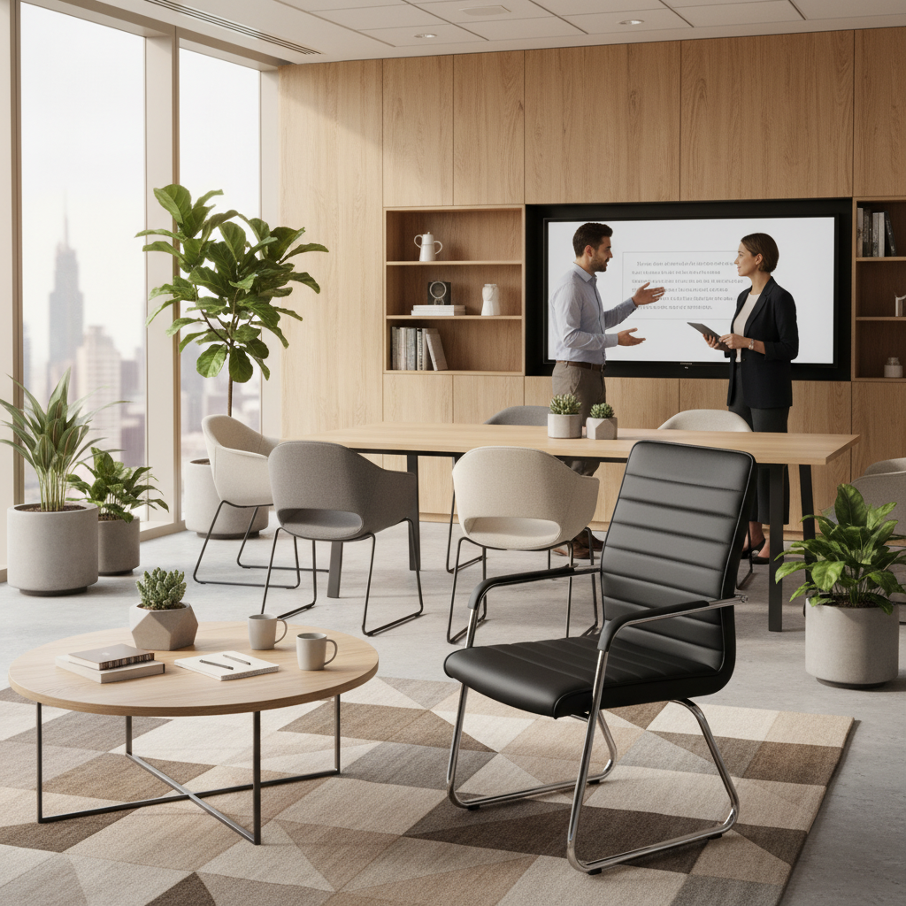 Visitor Chair Black IH 828 BLK | Premium Office Seating UAE