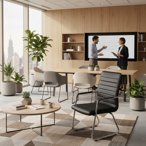 Visitor Chair Black IH 828 BLK | Premium Office Seating UAE