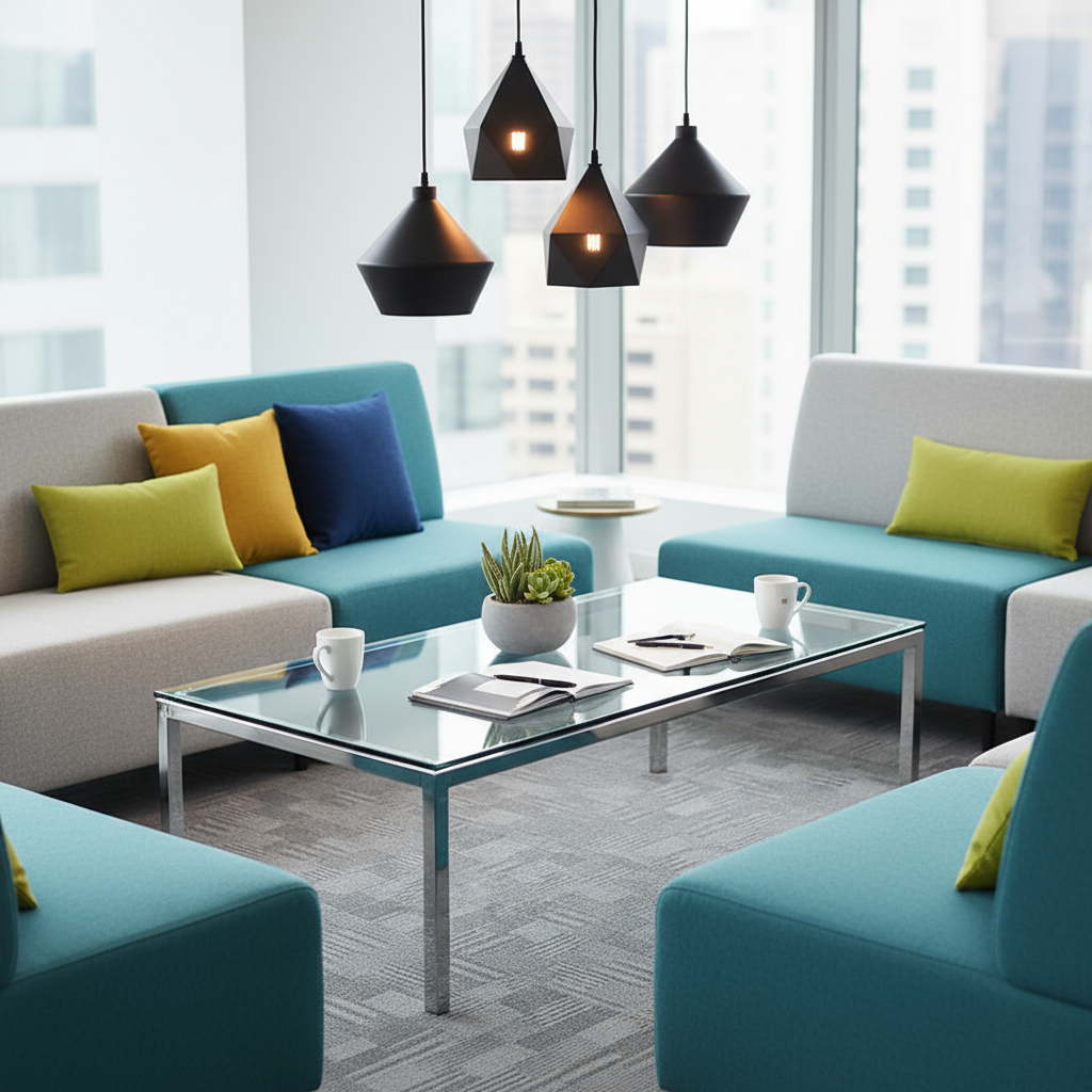 Premium Rectangular Coffee Table Glass Top Steel Frame - Dubai Abu Dhabi UAE