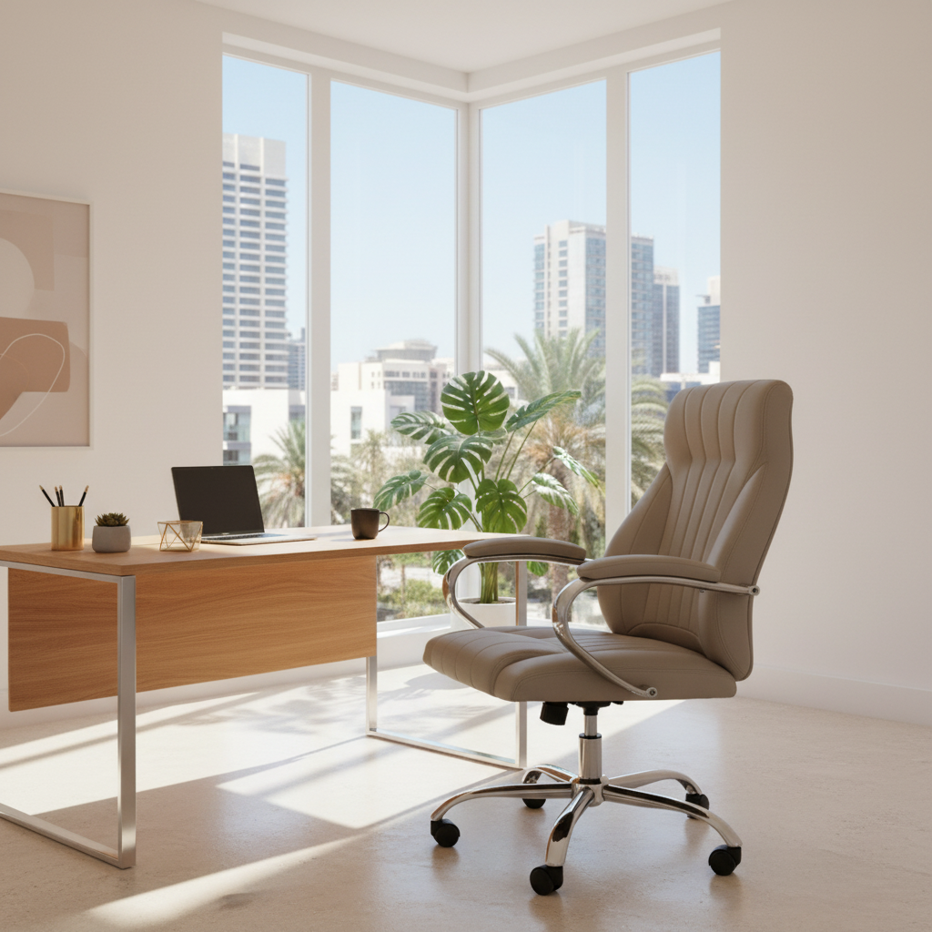 High Back Executive Office Chair PU Leather - Ergonomic Desk Chair Dubai UAE | IH 923