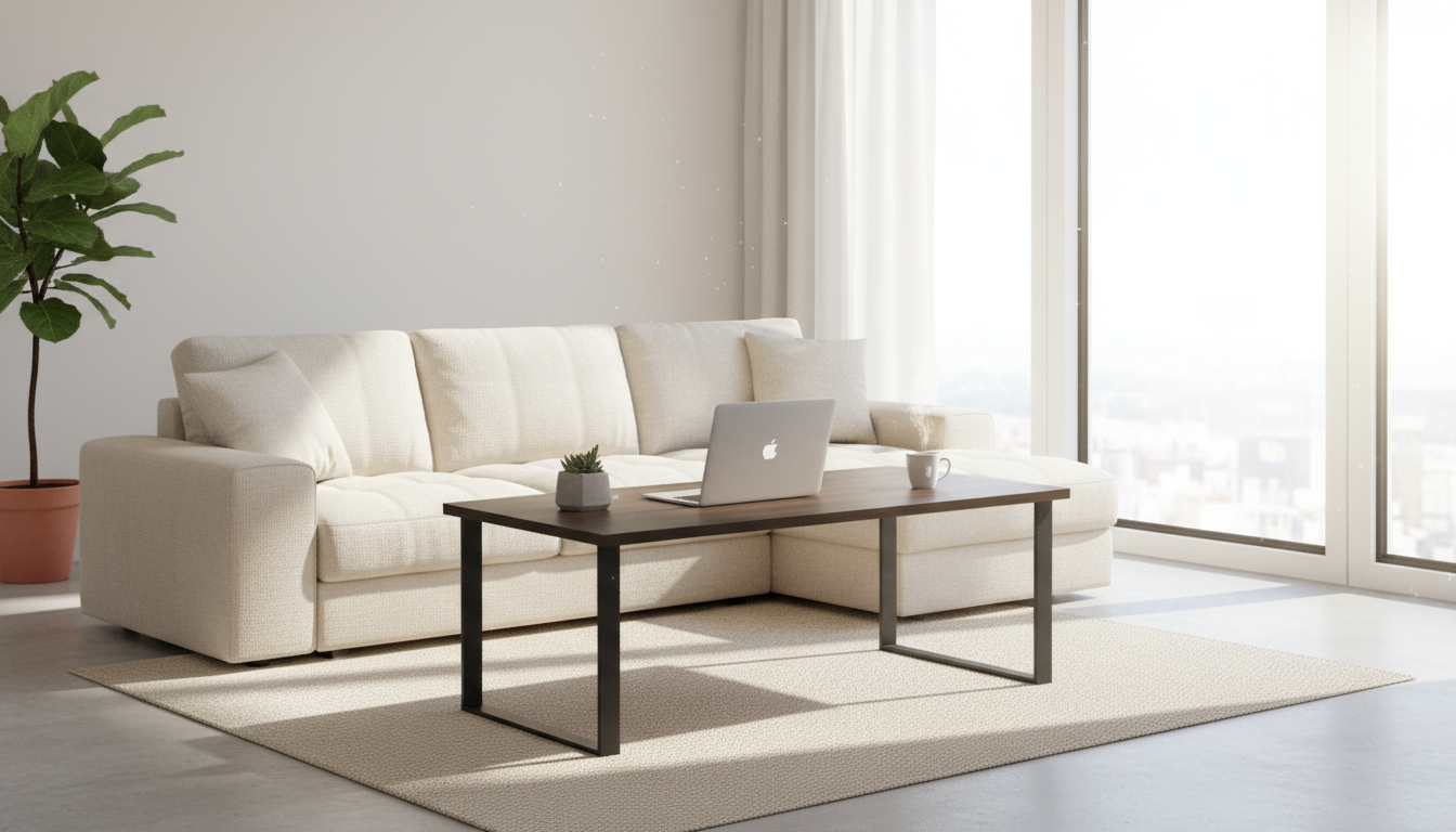 Coffee Table 120x60cm Walnut - Modern Metal Legs | Dubai UAE Furniture