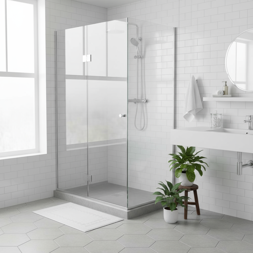 White luxury bath mat in modern bright bathroom UAE - INFINI HOMES premium cotton hotel quality quick-dry bathroom set Dubai