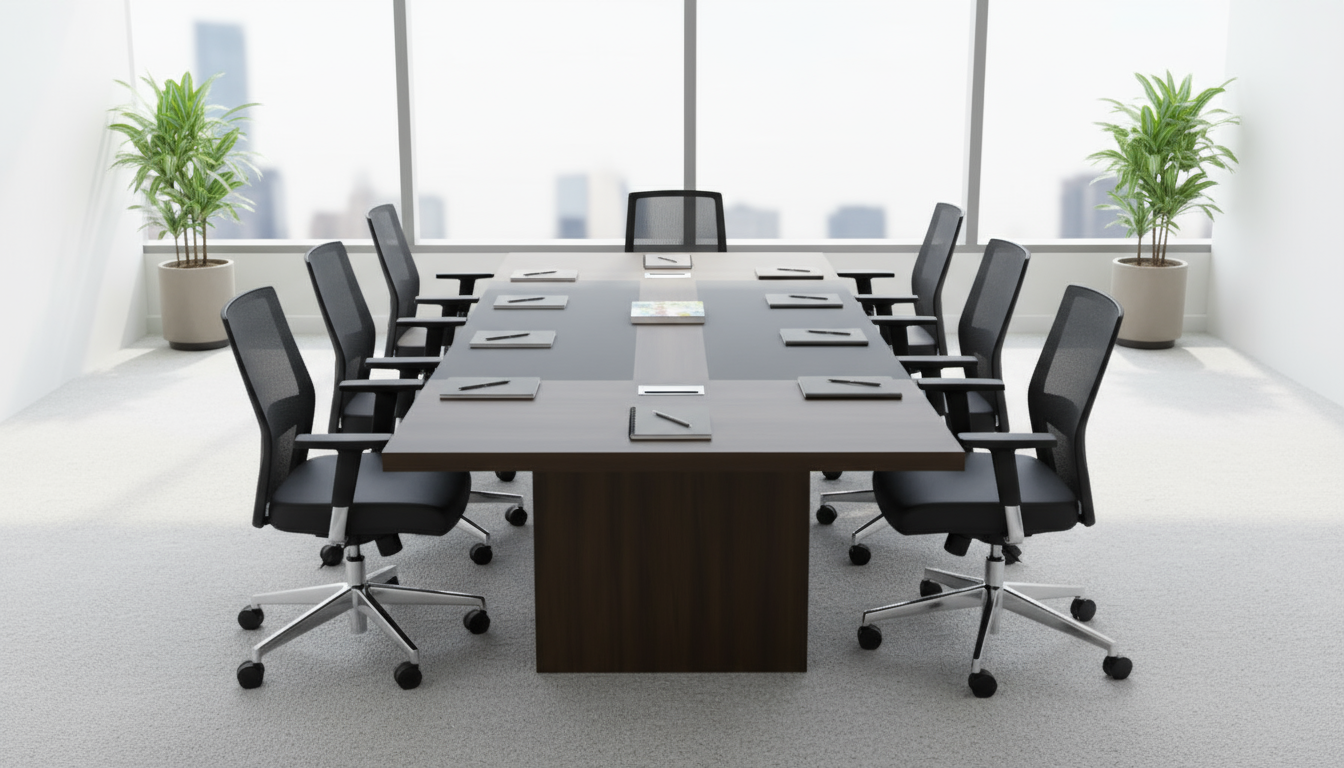 INFINI HOMES Meeting Table UAE - Model KN024-MT-20 Walnut Grey 120x200cm Dubai Abu Dhabi Sharjah