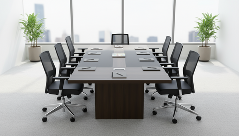 INFINI HOMES Meeting Table UAE - Model KN024-MT-20 Walnut Grey 120x200cm Dubai Abu Dhabi Sharjah