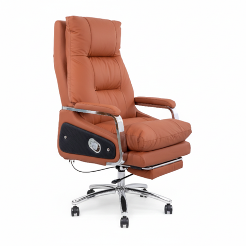 Executive Office Chair with Massage & Footrest - Dubai, Abu Dhabi, UAE Brown