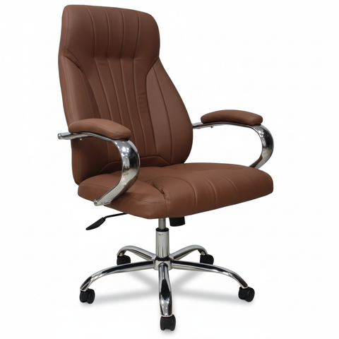 Executive Office Chair Brown - High Back PU Leather Ergonomic Chair UAE | IH 923