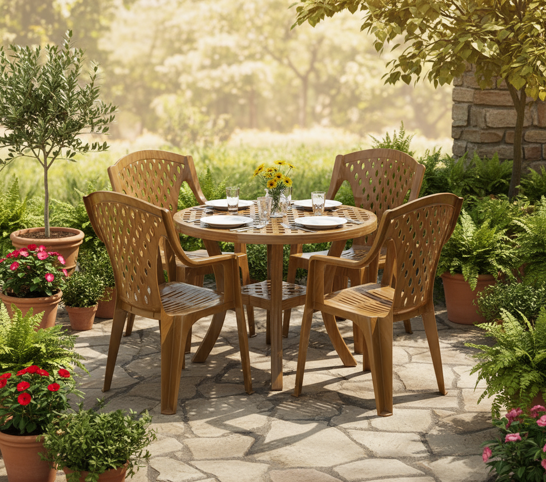 Premium Queen Chair Set of 4 Beige - UAE Wide Delivery | INFINI HOMES