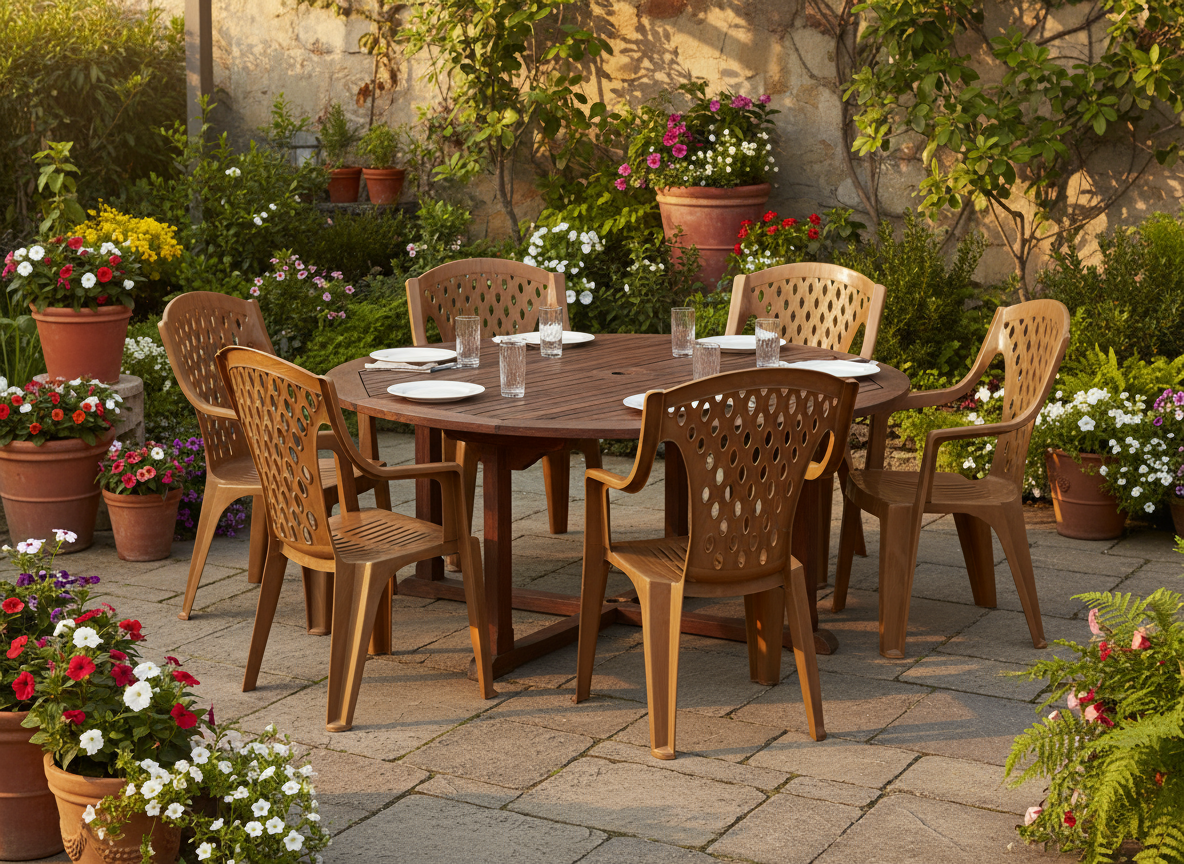 Premium Queen Chairs Set of 6 - Beige Plastic Dining Chairs UAE | Dubai Abu Dhabi Sharjah