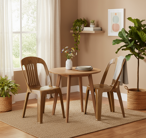 Premium Contessa Chairs Set of 2 - Beige | UAE Furniture Delivery Dubai Abu Dhabi