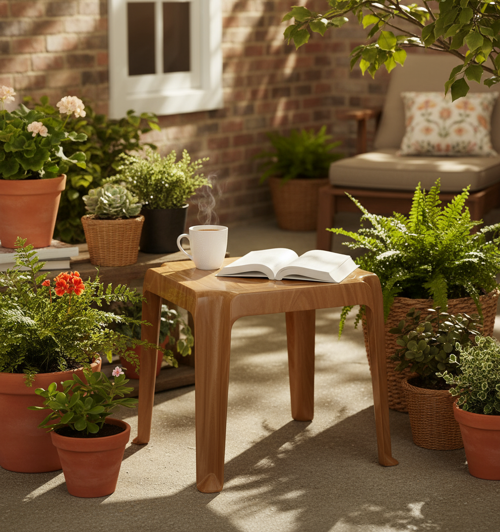 Premium Plastic Low Square Table UAE | Durable Outdoor Furniture Dubai Abu Dhabi