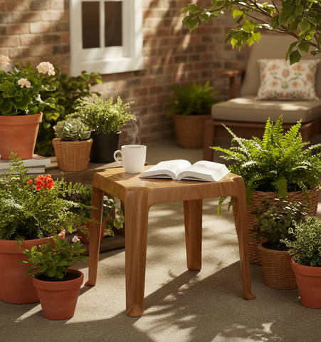 Premium Plastic Low Square Table UAE | Durable Outdoor Furniture Dubai Abu Dhabi