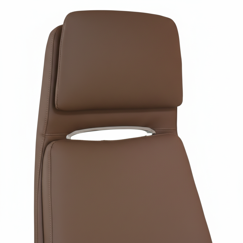 Premium High Back Office Chair Brown PU Leather | UAE Delivery