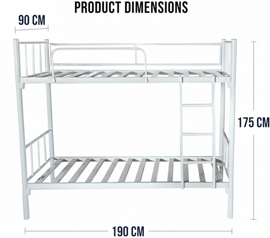 Heavy Duty Steel Bunk Bed Only Dubai UAE | Double Metal Bunk Bed with Ladder | INFINI HOMES