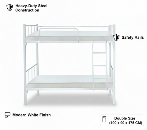 Heavy Duty Steel Bunk Bed Only Dubai UAE | Double Metal Bunk Bed with Ladder | INFINI HOMES