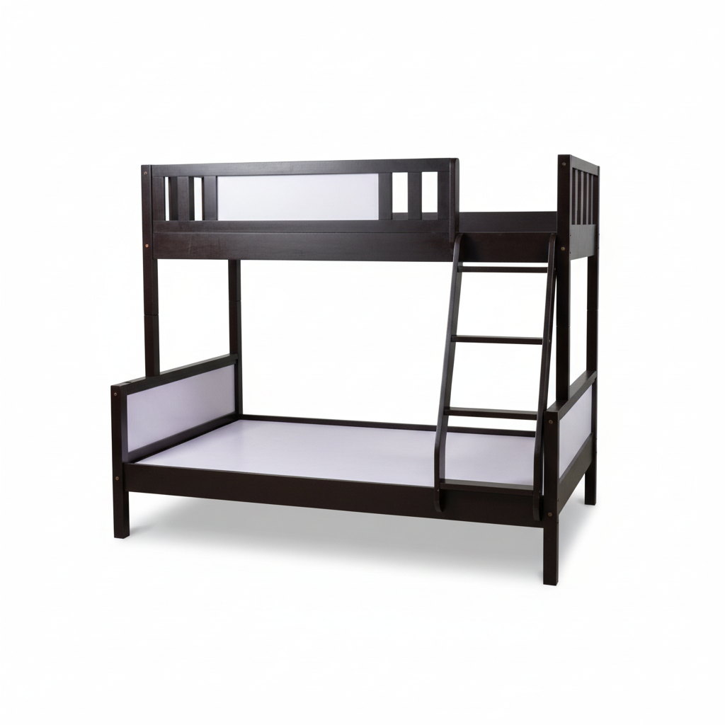 Wooden Bunk Bed IH 5026 | Premium Kids & Guest Room Bunk Bed UAE Walnut