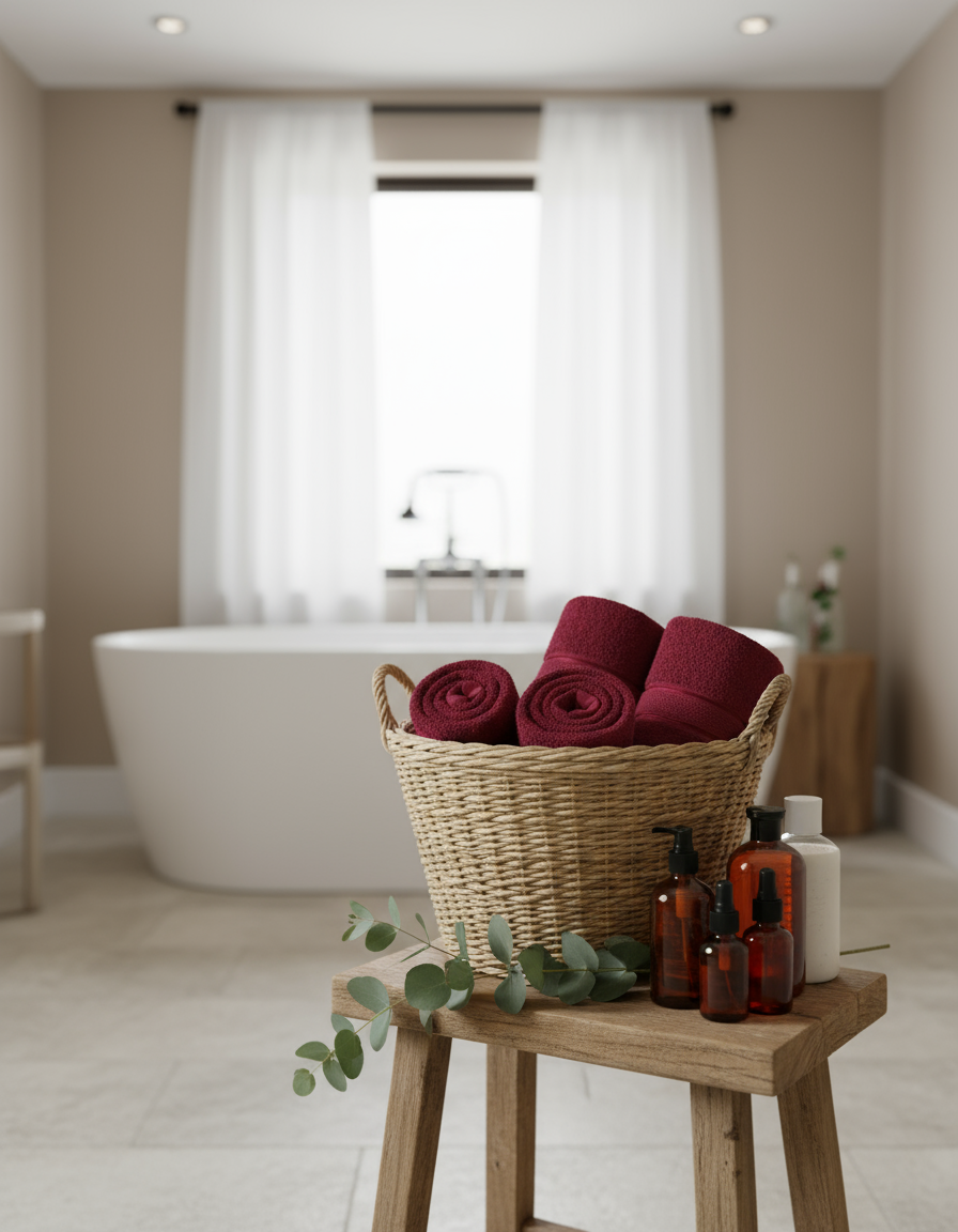 Premium Burgundy Bath Towel Set UAE | 16 Piece Family Pack Cotton Dubai Abu Dhabi