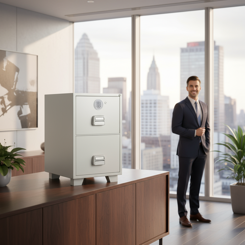 Eagle Safes Fire Resistant Filing Cabinet SF680-2EKX | 2 Drawer Office Safe Dubai UAE