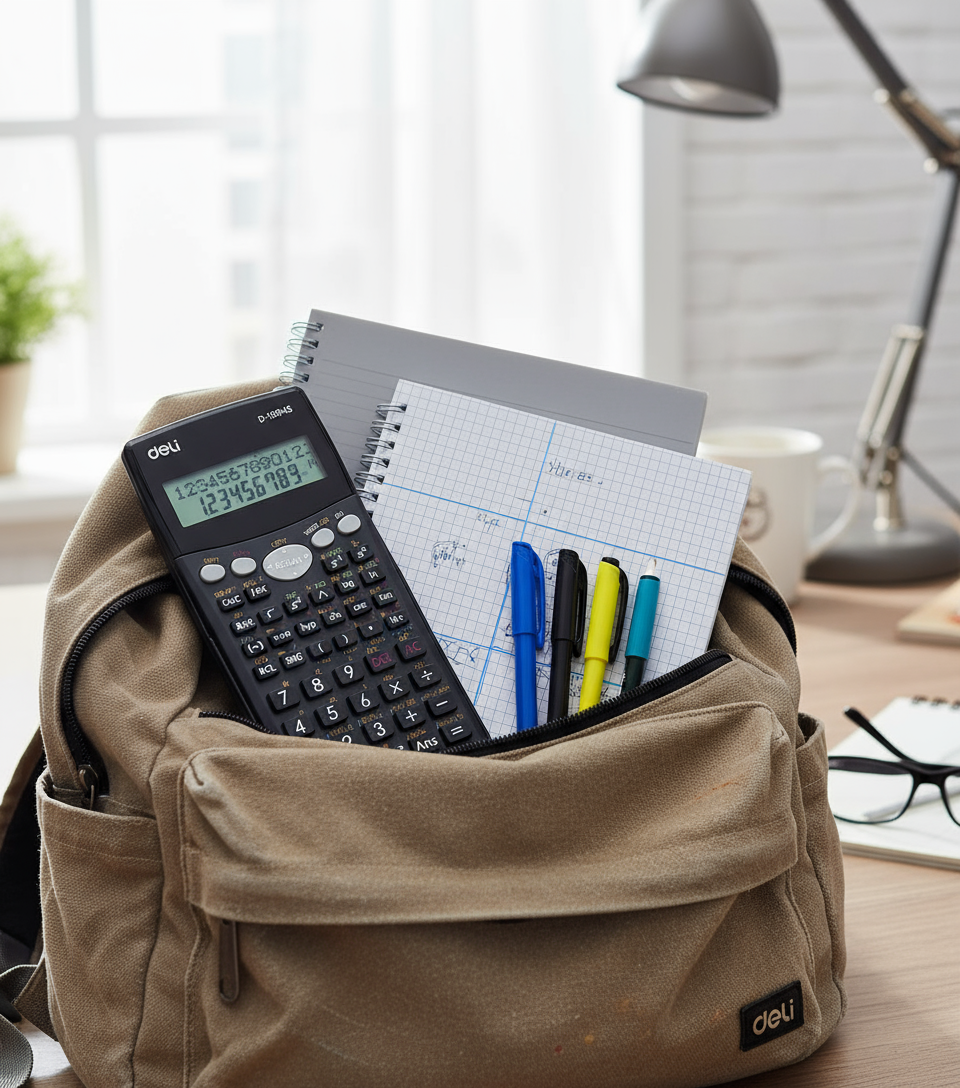 Scientific Calculator Deli WD-100MS | 2-Line Display | UAE 3 Year Warranty | Best for Students & Engineers