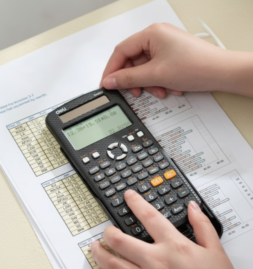 Scientific Calculator with Two Line Display and Acrylic Cover - D991EX