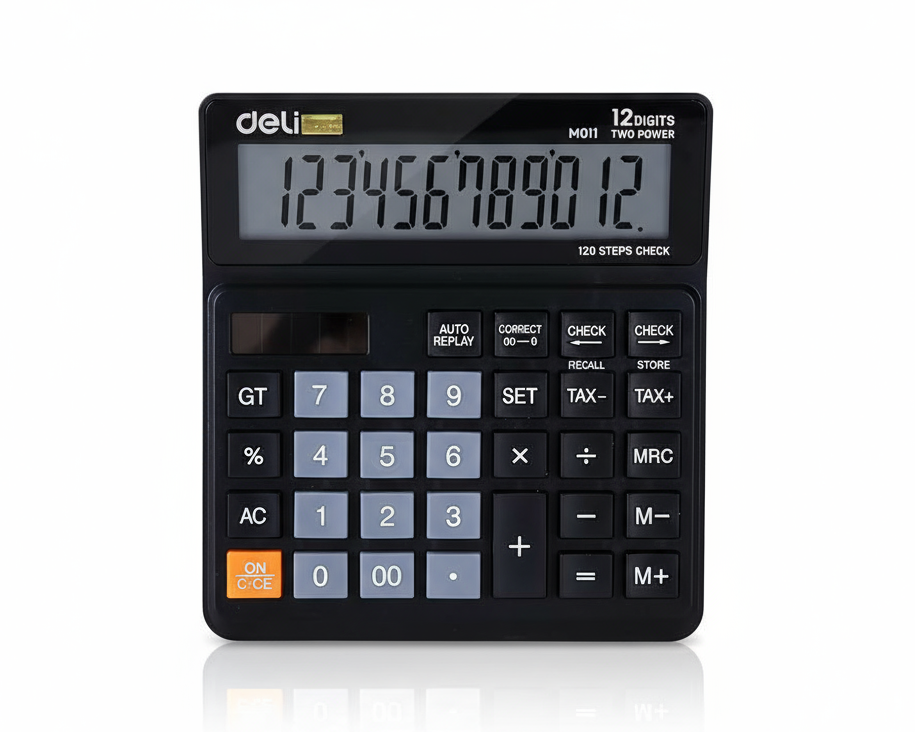 Deli EM01120 Desktop Calculator 12-Digit LCD Display - Office & School Calculator UAE