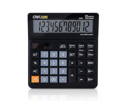 Deli EM01120 Desktop Calculator 12-Digit LCD Display - Office & School Calculator UAE