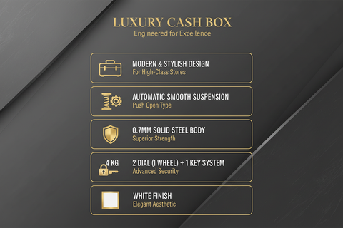 Eagle SC-300 Cash Box – White, 155 x 366 x 249 mm (H x W x D)