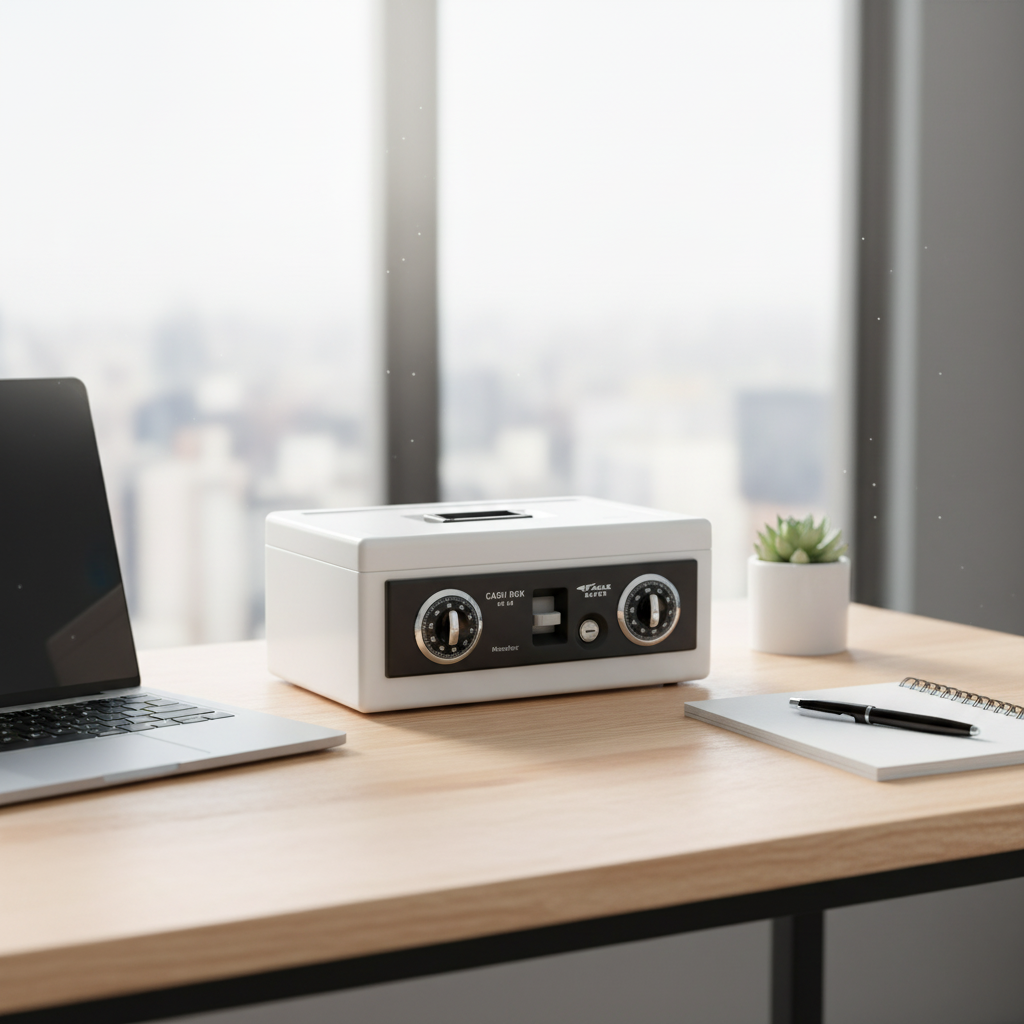 Eagle SC-300 Cash Box – White, 155 x 366 x 249 mm (H x W x D)