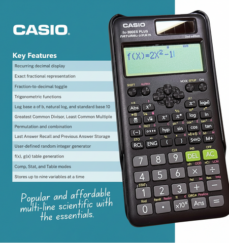 Casio FX-300ES PLUS Scientific Calculator - UAE School & University Approved
