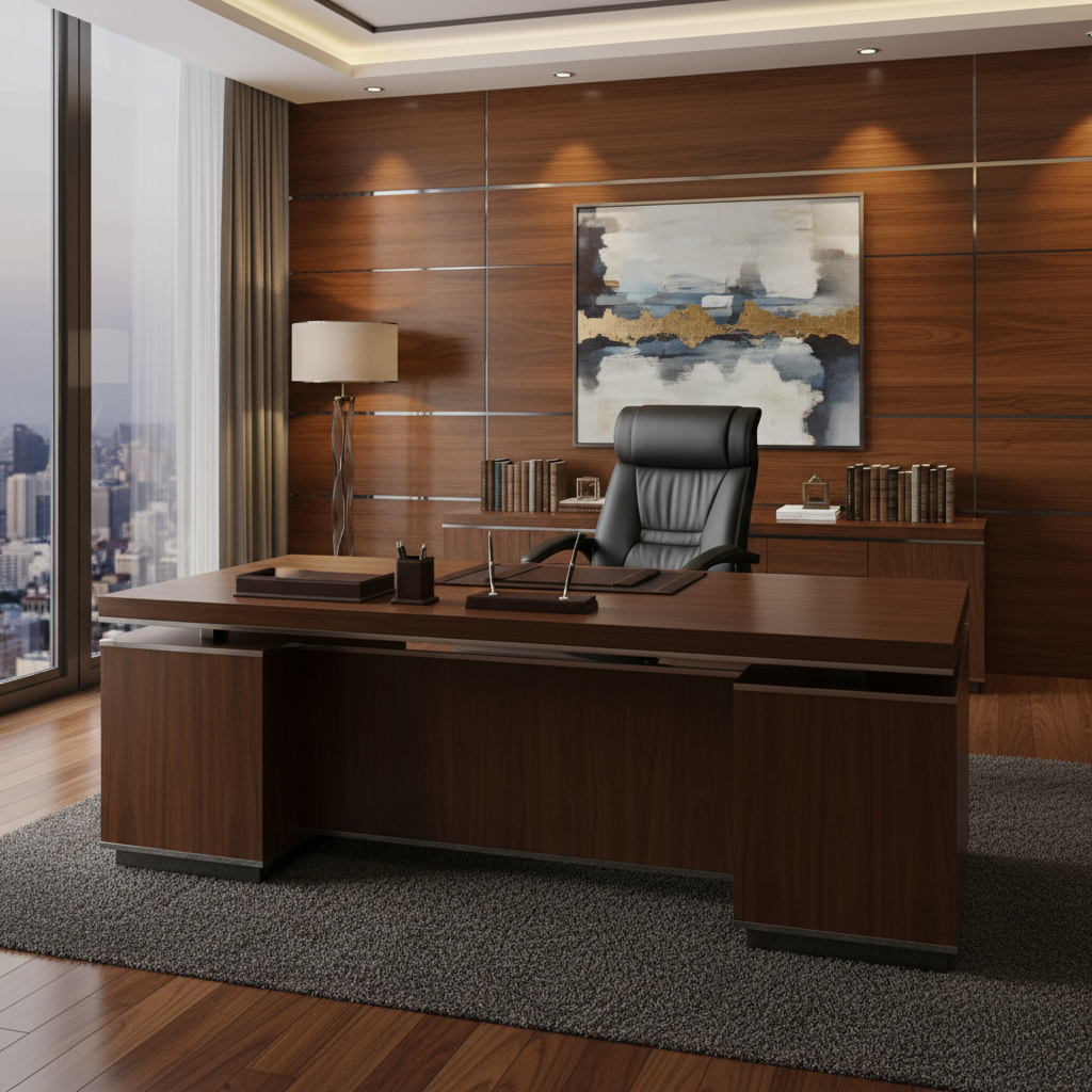 High Back Executive Office Chair PU Leather - Ergonomic Desk Chair UAE | IH 517