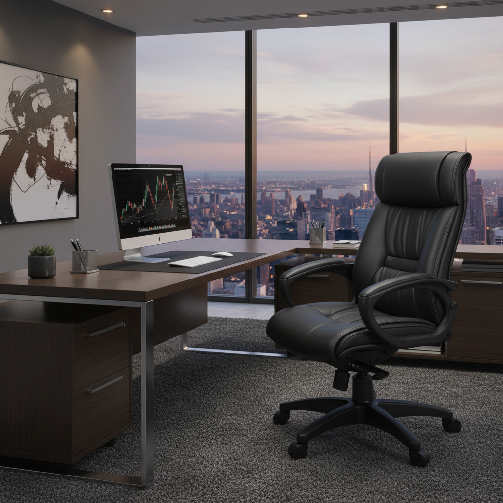 High Back Executive Office Chair PU Leather - Ergonomic Desk Chair UAE | IH 517