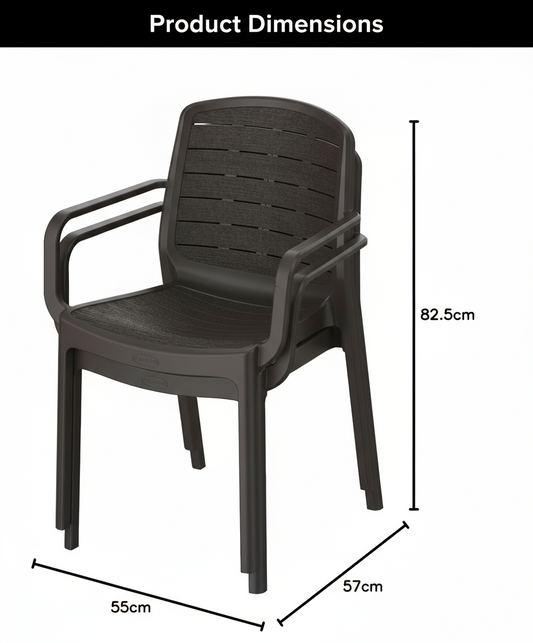 Premium Woodgrain Outdoor Chair Dark Brown - UAE Wide Delivery | Dubai Abu Dhabi Sharjah