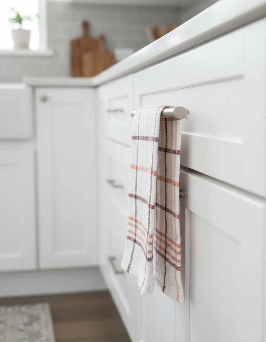 Kitchen Towels UAE Pack of 6 | Green Orange Multi Checks 50x70cm Dubai Abu Dhabi | INFINI HOMES