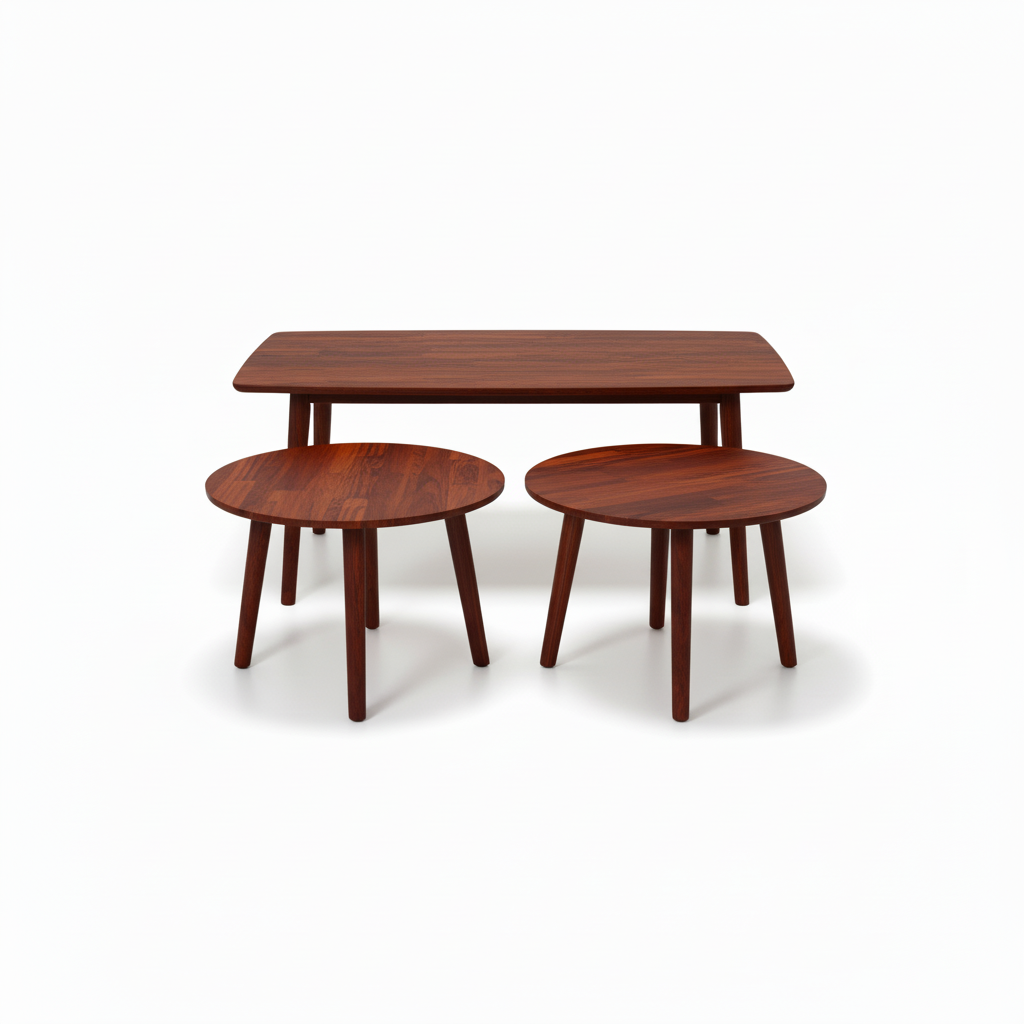Cherry Coffee Table Set (1+2) | IH 808 | 120x60x45 & 60x60x45 cm