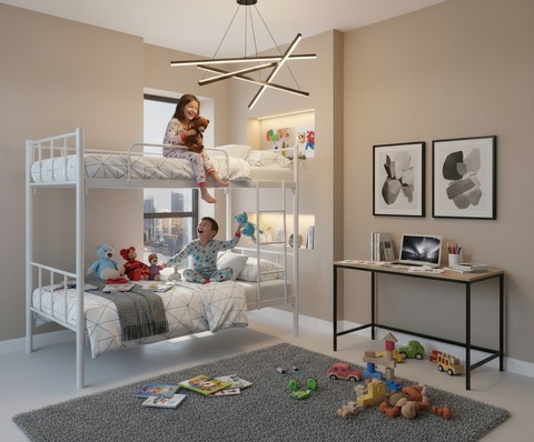 Heavy Duty Steel Bunk Bed Only Dubai UAE | Double Metal Bunk Bed with Ladder | INFINI HOMES