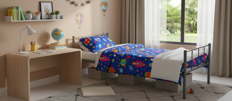 Premium Steel Single Bed Frame UAE | Heavy Duty Metal Bed Dubai Abu Dhabi | INFINI HOMES