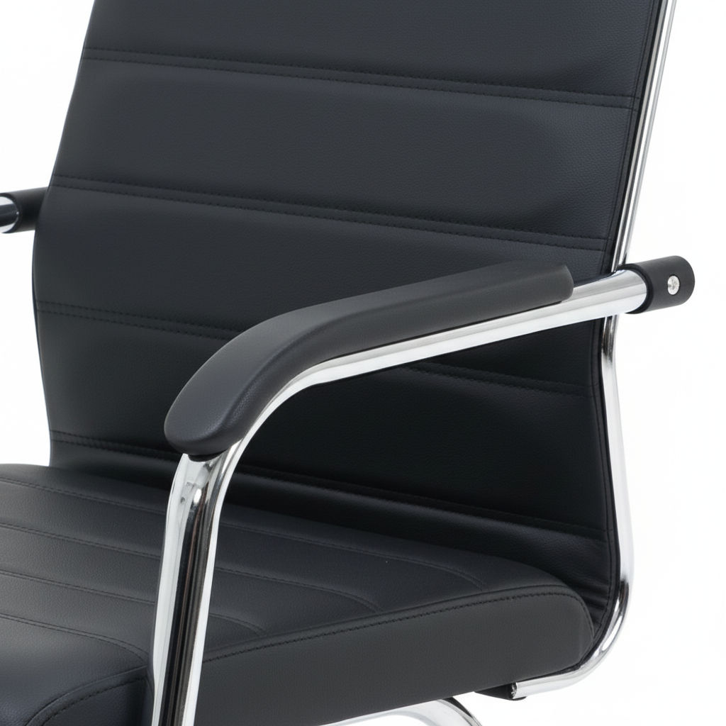 PU Visitor Chair with Chrome Arms & Base | Office Guest Seating UAE | IH C30